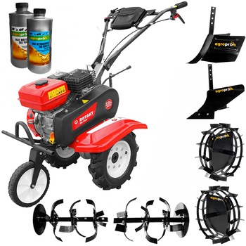 Pachet Motosapa Rotakt RO75R, 7 CP, freze 56/83cm, roti cauciuc, roti metal, rarita reglabila, plug arat, 2l ulei AgroPro Pachet Motosapa Rotakt RO75R, 7 CP, freze 56/83cm, roti cauciuc, roti metal, rarita reglabila, plug arat, 2l ulei AgroPro