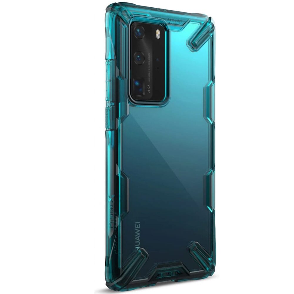Husa Antisoc Ringke Fusion X pentru Huawei P40 Pro, Verde Turcoaz
