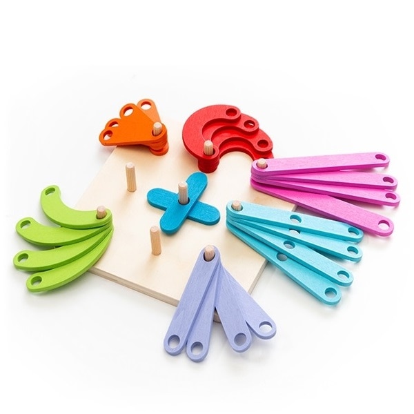 Jucarie educativa InnovaGoods, 26 de piese, Stimuleaza dezvoltarea cognitiva, 3+, Lemn