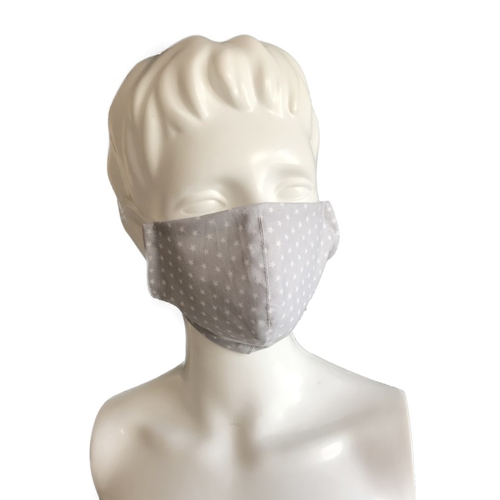Regina's Desire Arcmaszk, Mosható, Vasalható, 2 rétegű - Gyermek méret, Szürke csillagos