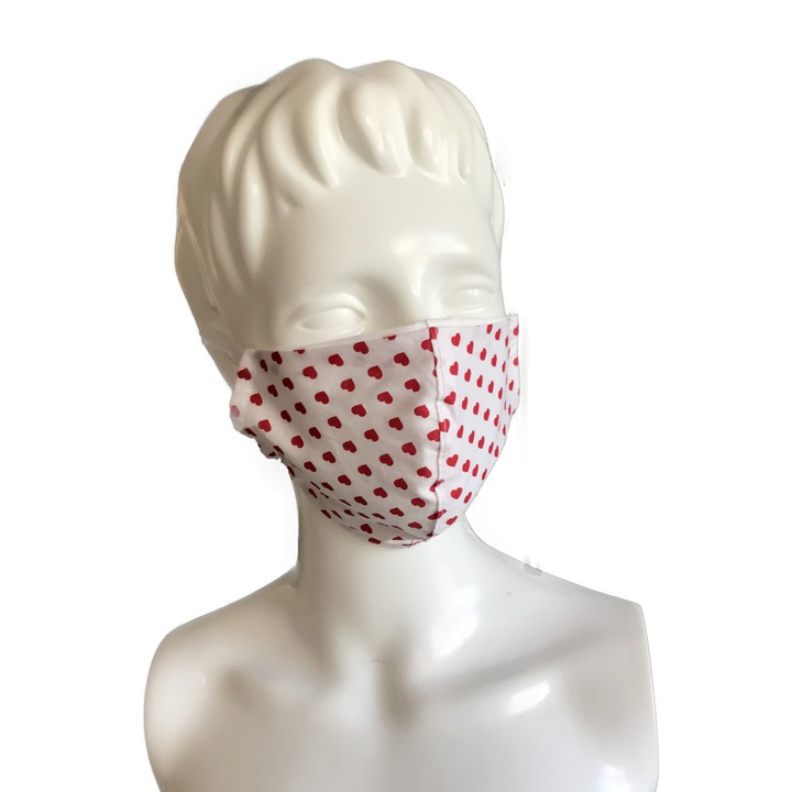 Regina's Desire Arcmaszk, Mosható, Vasalható, 2 rétegű - Női méret, Szívecskés