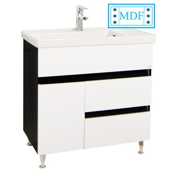 Baza mobilier si lavoar Badenmob , MDF vopsit , seria 288 , 80x81x43.5cm , Alb/Negru Baza mobilier si lavoar Badenmob , MDF vopsit , seria 288 , 80x81x43.5cm , Alb/Negru