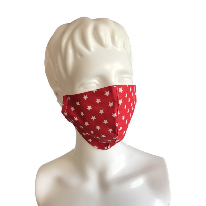 Regina's Desire Arcmaszk, Mosható, Vasalható, 2 rétegű - Férfi méret, Piros csillagos