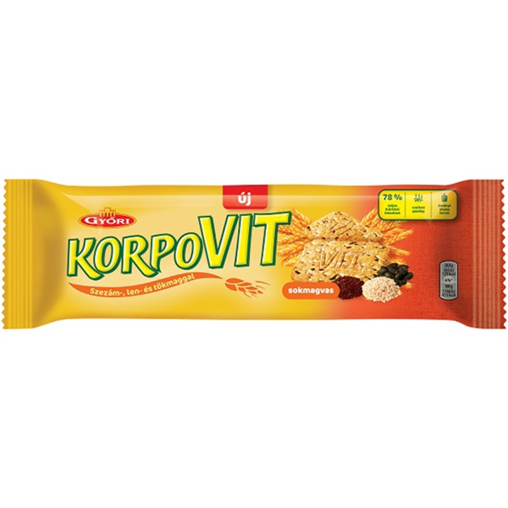 Győri Korpovit keksz, Sokmagvas, 174 g