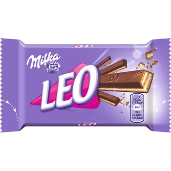 Napolitana invelita in ciocolata Milka Leo, 33.3g Napolitana invelita in ciocolata Milka Leo, 33.3g