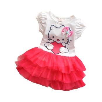 Rochita eleganta cu volane Hello Kitty rosu Rochita eleganta cu volane Hello Kitty rosu