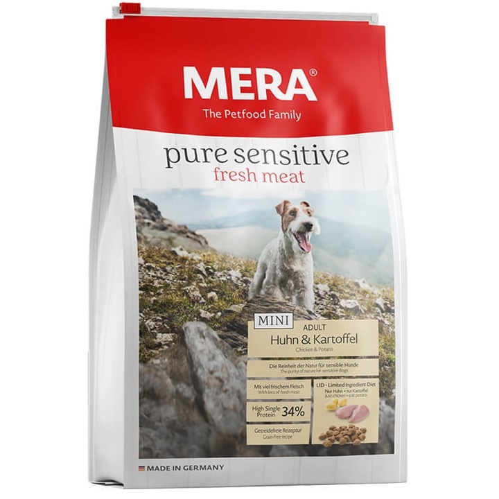 Hrana uscata Mera Pure Fresh Meat adult mini pui&cartof 4KG