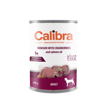 Hrana umeda pentru caini, Calibra Dog Adult Vant cu Merisoare, 400 g, set de 6 bucati Hrana umeda pentru caini, Calibra Dog Adult Vant cu Merisoare, 400 g, set de 6 bucati