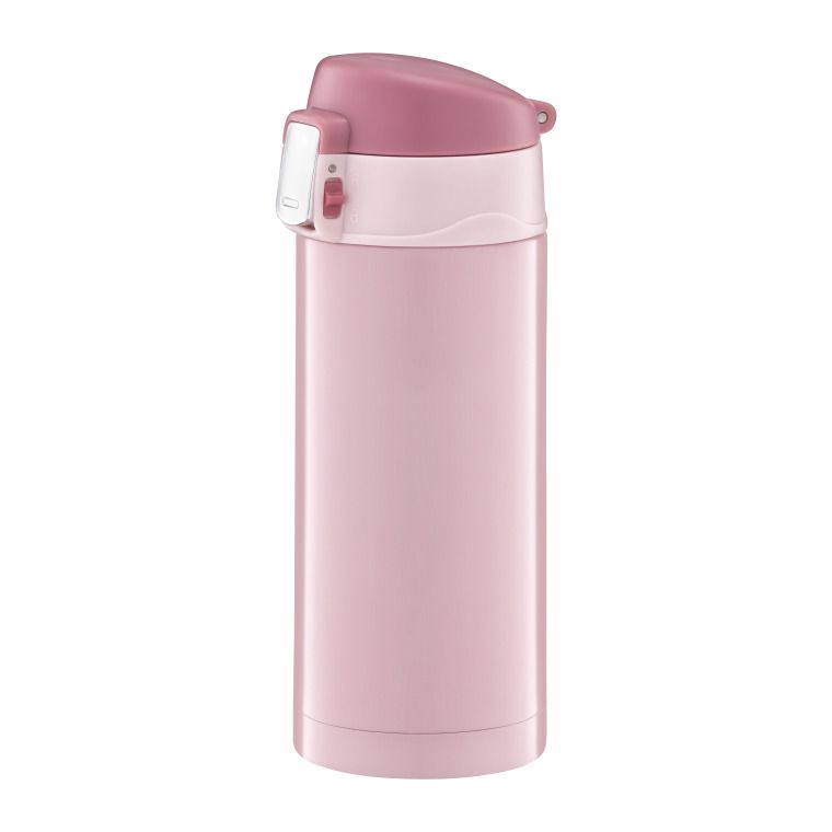Cana termica, Ambition, 300ml cu buton de siguranta roz Glossy