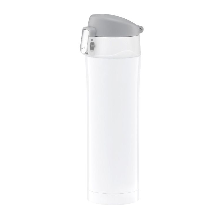 Cana termica, Ambition, 420ml cu buton de siguranta alb Glossy