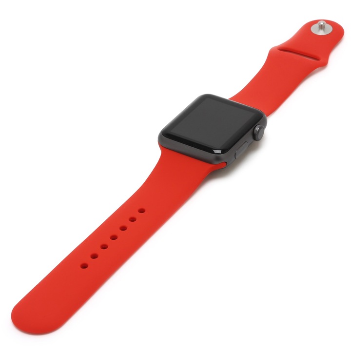 Szilikon prémium MTP szíj 44 mm, S-es méretű Rose Red Apple Watchhoz