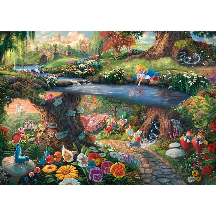 Schmidt - Puzzle Kinkade: Alice in Tara Minunilor - 1 000 piese