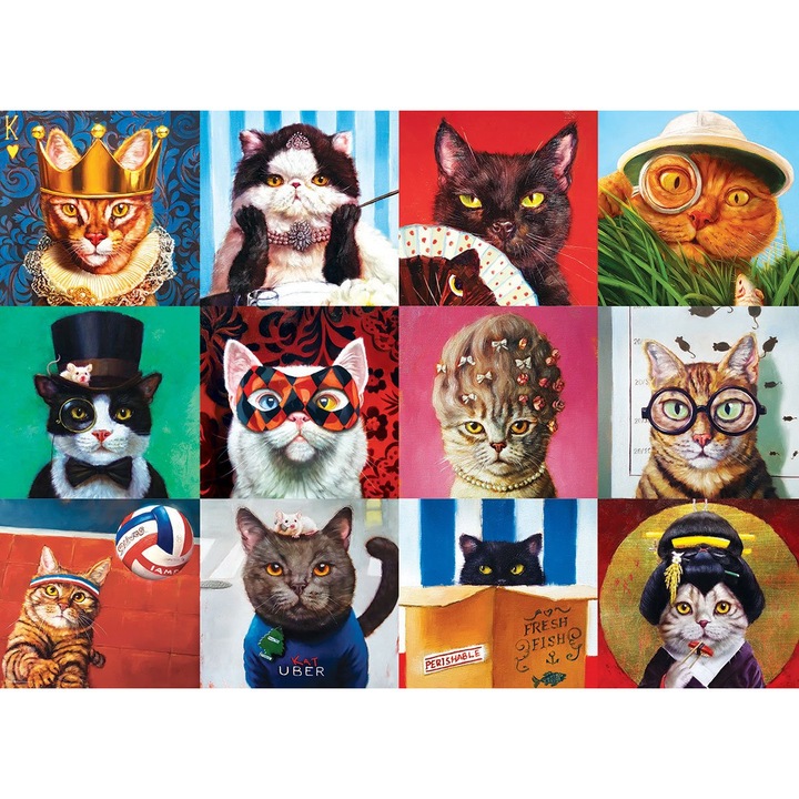 EuroGraphics 1000 db-os puzzle - Funny Cats, Lucia Heffernan (6000-5522)
