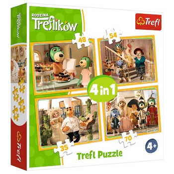 Puzzle Trefl - Treflikow, 35/48/54/70 piese (34318) Puzzle Trefl - Treflikow, 35/48/54/70 piese (34318)