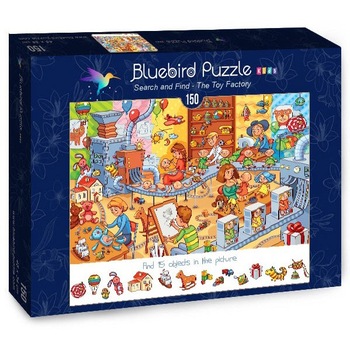 Puzzle Bluebird - Search and Find - The Toy Factory, 150 piese (70350) Puzzle Bluebird - Search and Find - The Toy Factory, 150 piese (70350)