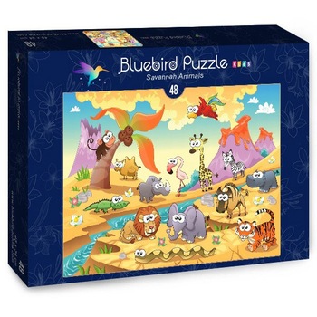Puzzle Bluebird - Savannah Animals, 48 piese (70364) Puzzle Bluebird - Savannah Animals, 48 piese (70364)