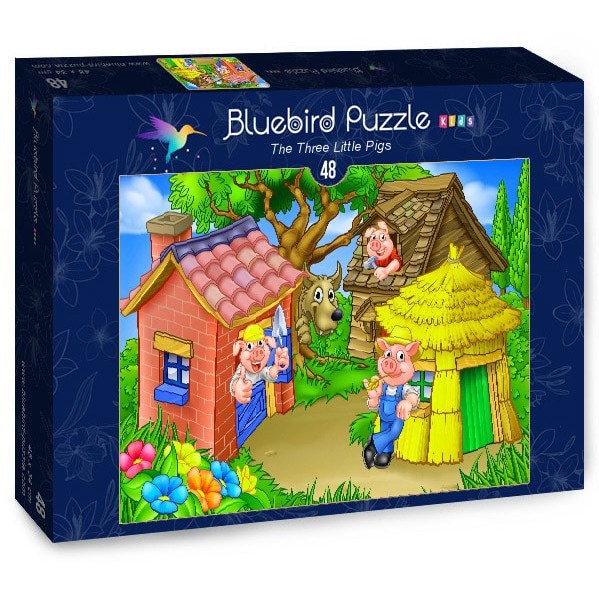 Puzzle Bluebird - The Three Little Pigs, 48 piese (70355)