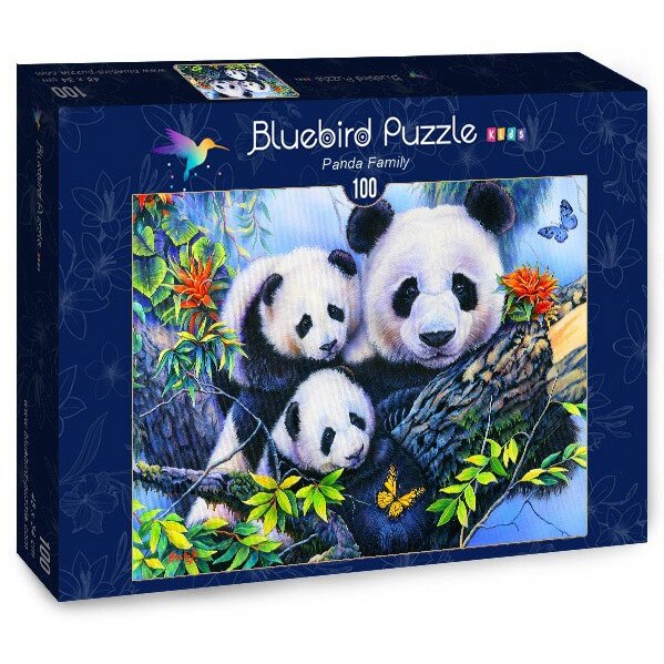 Puzzle Bluebird - Panda Family, 100 piese (70395)