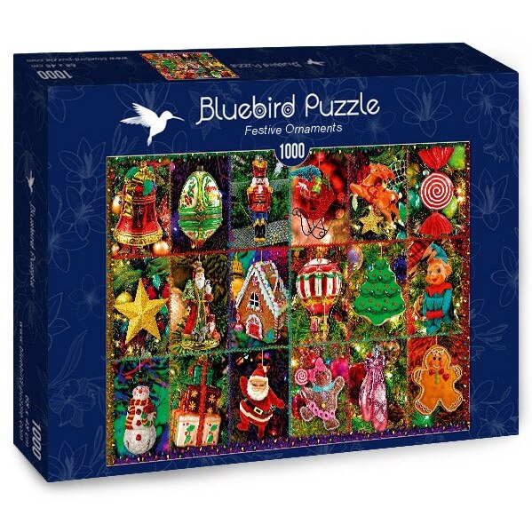 Puzzle Bluebird - Festive Ornaments, 1.000 piese (70325-P)