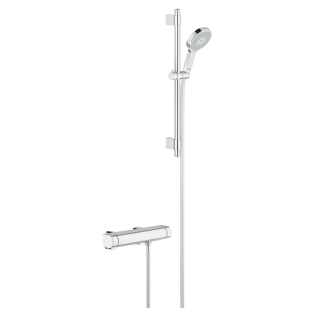 Set de dus cu baterie cu termostat Grohe Grohtherm 34281001, bara dus 60 cm, Crom