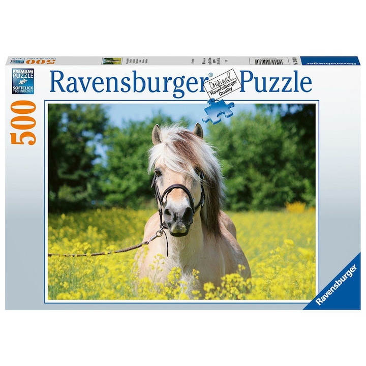 Ravensburger: Puzzle 500 db - Ló a repcemezőn