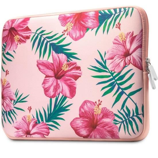 Husa Impermeabila Universala Laptop 13-14 Inch - Tech-Protect Floral Pink