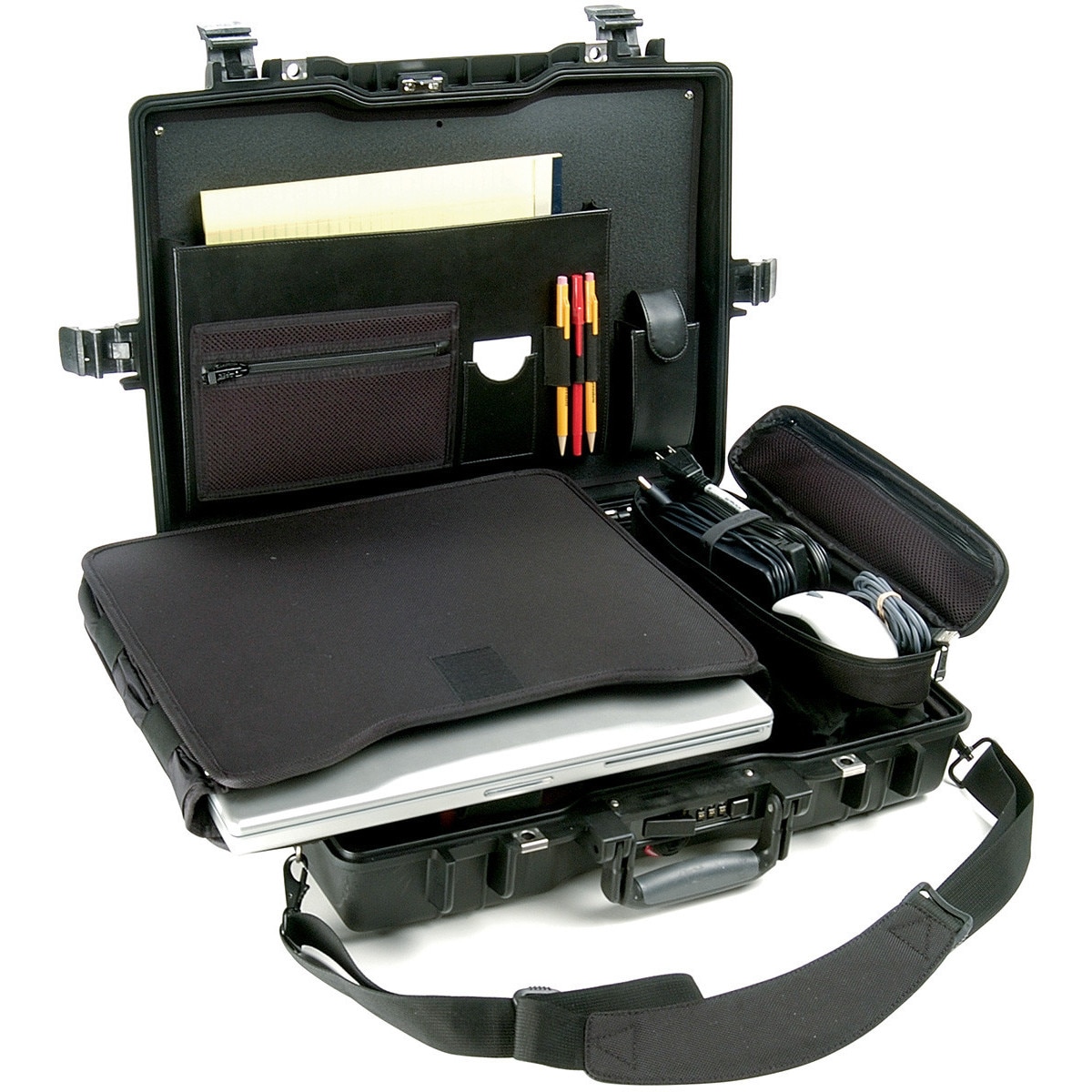 Servieta rigida laptop 17' Peli 1495CC1 "Protector Laptop Case", submersibila si antisoc, cu organizatoare si cifru