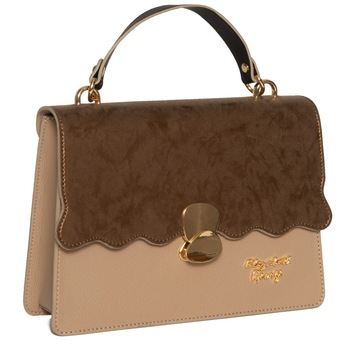 Geanta din piele ecologica Elizabeth George, Sophia Series, 25x7x18.5 cm, Ivory/Bronz Geanta din piele ecologica Elizabeth George, Sophia Series, 25x7x18.5 cm, Ivory/Bronz