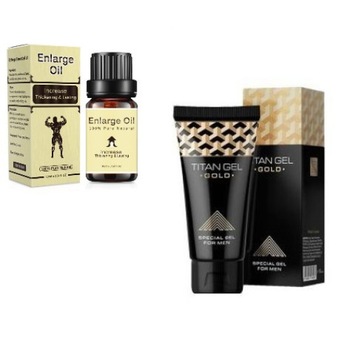Pachet promo Titan Gold 50 ml+Enlarge ulei pentru intarzierea ejacularii 10ml Pachet promo Titan Gold 50 ml+Enlarge ulei pentru intarzierea ejacularii 10ml