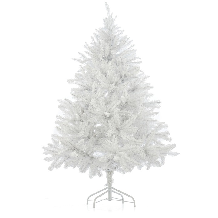 Изкуствена елха Kring Washington Promo, 180 см, Метална стойка, Бял