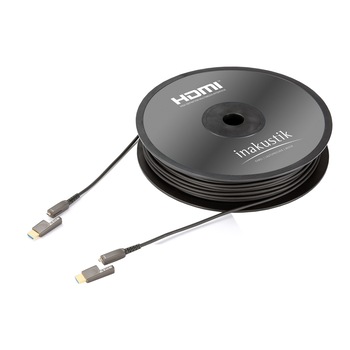Cablu Micro HDMI la HDMI2.0 prin fibra optica 70m, Inakustik 0092431070 Cablu Micro HDMI la HDMI2.0 prin fibra optica 70m, Inakustik 0092431070