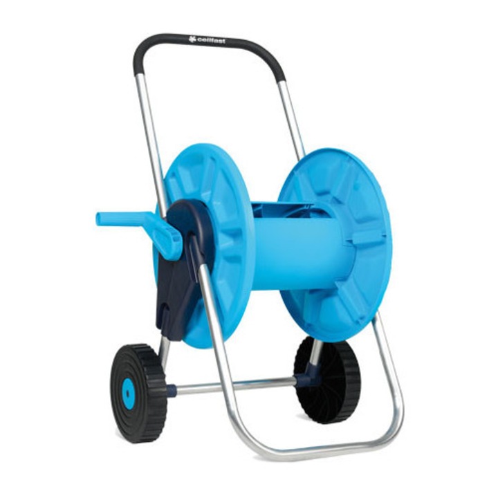 Макара за маркуч с количка Cell Fast, Страничен съединител, Син