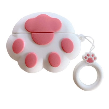 Husa de protectie si suport pentru Apple Airpods 3 / PRO din silicon Cat Labuta de Pisica Alba Husa de protectie si suport pentru Apple Airpods 3 / PRO din silicon Cat Labuta de Pisica Alba
