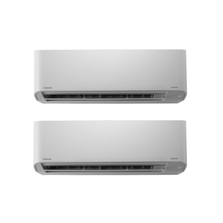 Sistem aer conditionat Toshiba pentru 2 incaperi, Multisplit, Model Mirai, Capacitate 18.000 Btu, 9000 Btu + 9000 Btu, Refrigerant R32, Clasa A+/A++, Prietenos mediului inconjurator