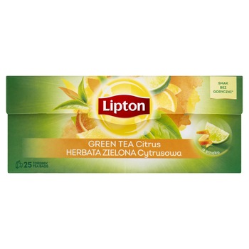 Ceai verde Lipton, Citrice, 25 pliculete, 32.5 g Ceai verde Lipton, Citrice, 25 pliculete, 32.5 g