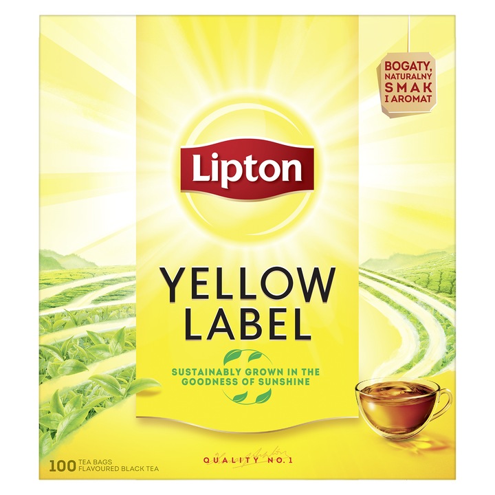 Ceai Lipton Yellow Label, 100 pliculete, 200 g