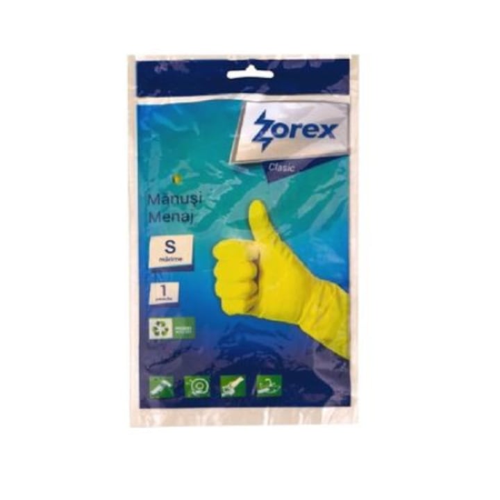 Manusi menaj latex cu interior de bumbac, ZOREX, marimea S, 1 pereche