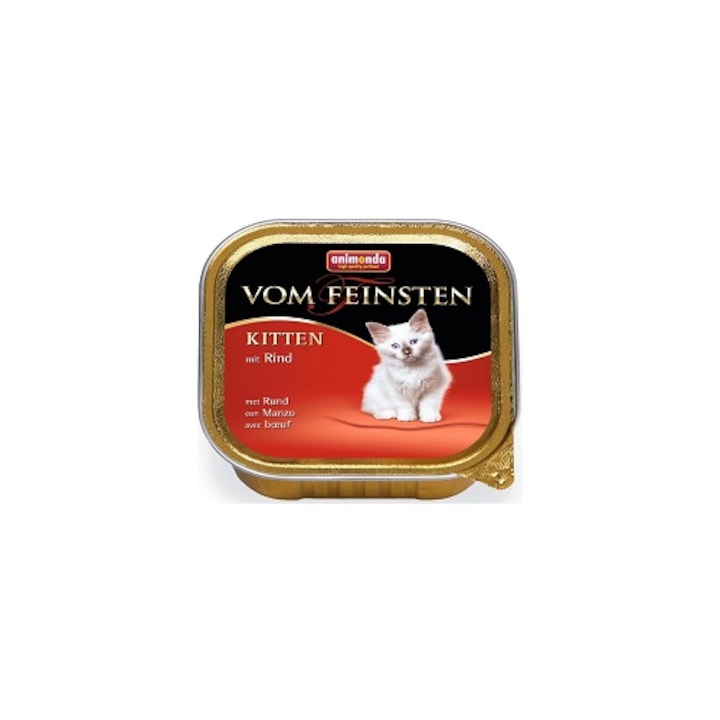 Vom Feinsten Pate Kitten nedves macskaeledel, marha, 100 g