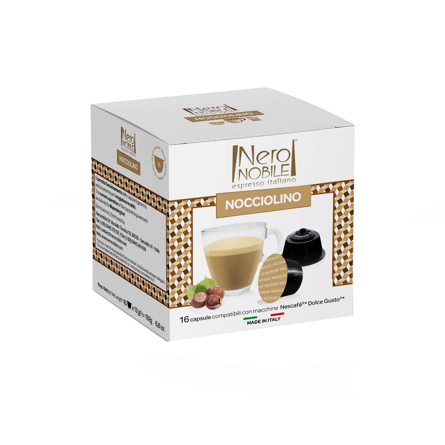 Capsule Nocciolino Nero Nobile, Compatibile Dolce Gusto, 16 Bucati, 192 g