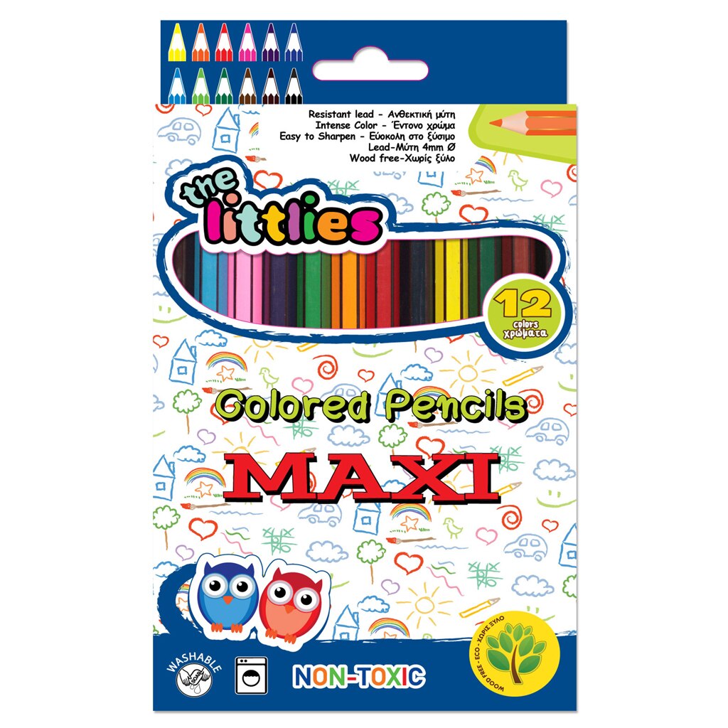 Creioane colorate Jumbo,12 culori, The Littlies