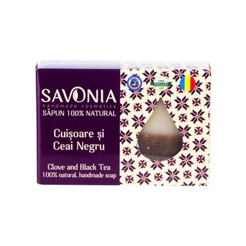 Sapun Natural Cuisoare si Ceai Negru 90 gr Sapun Natural Cuisoare si Ceai Negru 90 gr
