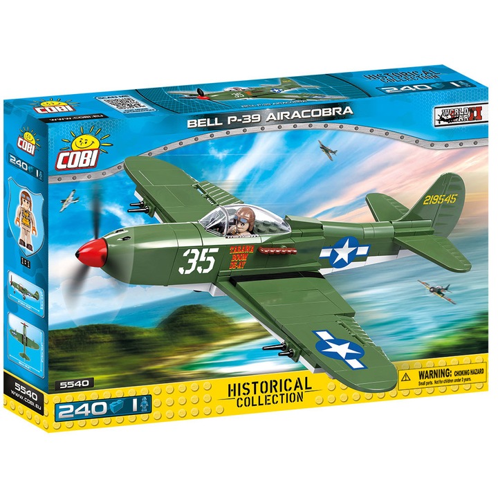 Set de constructie Cobi, Small Army, WWII Planes, BELL P-39 AIRACOBRA 240piese
