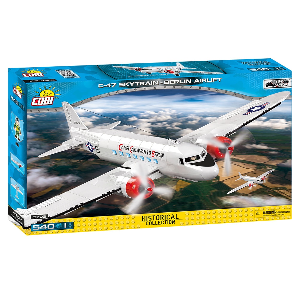 Set de constructie Cobi, WWII Planes, C-47 DOUGLAS SKYTRAIN-BERLIN, 540piese