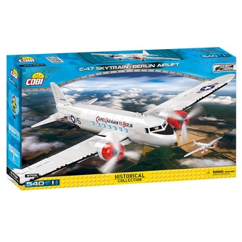 Set de constructie Cobi, WWII Planes, C-47 DOUGLAS SKYTRAIN-BERLIN, 540piese Set de constructie Cobi, WWII Planes, C-47 DOUGLAS SKYTRAIN-BERLIN, 540piese