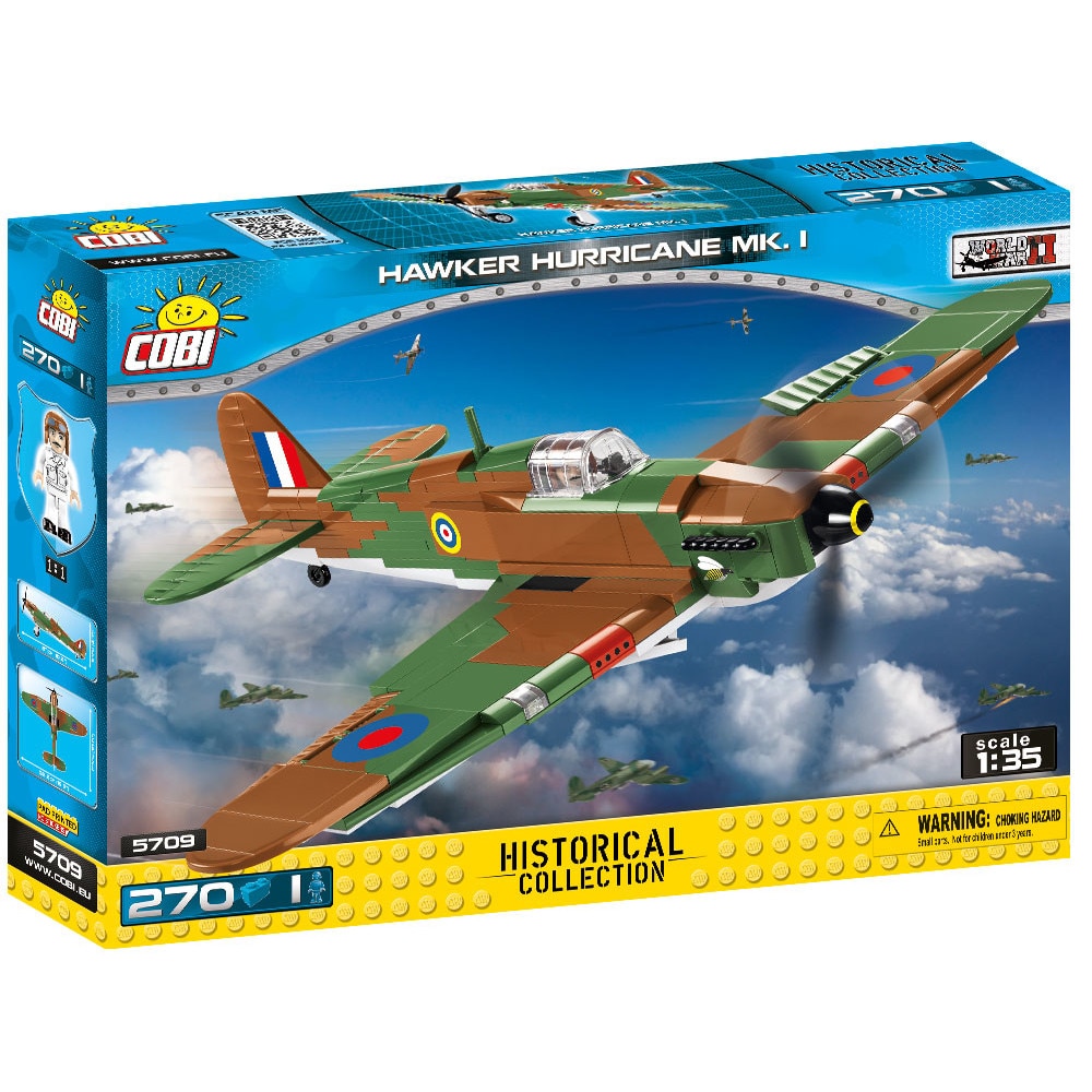 Set de constructie Cobi, WWII Planes, HAWKER HURRICANE MK.I, 270piese