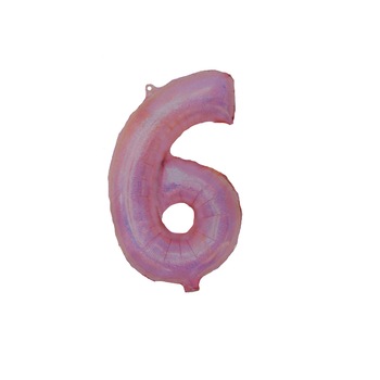 Balon folie cifra 6, roz,100cm Balon folie cifra 6, roz,100cm