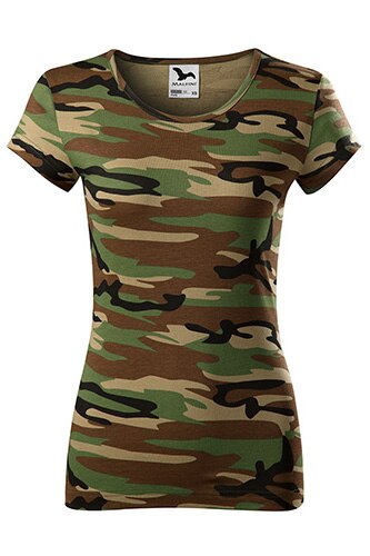 Tricou pentru dama Pure, culoare camuflaj, Camuflaj Maro, 2XL