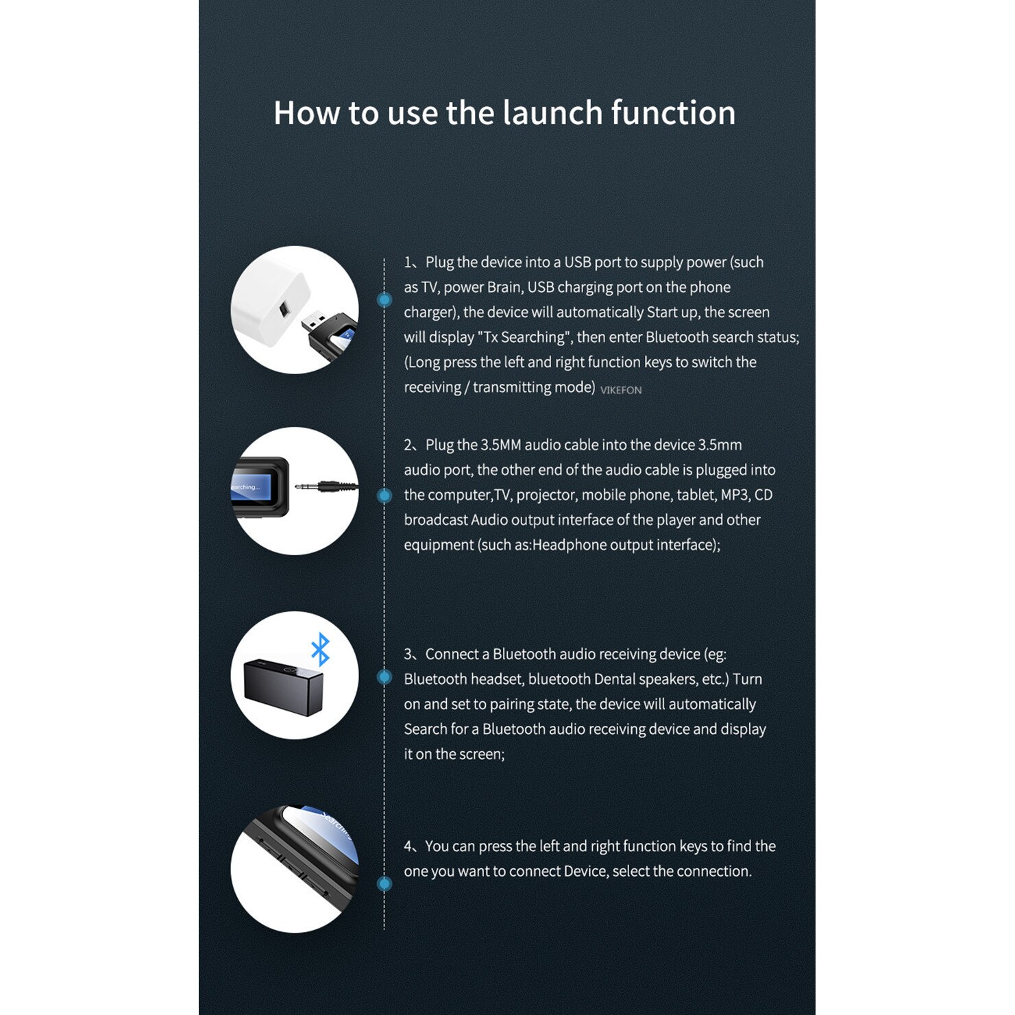 Receiver, Transmitter audio bluetooth in