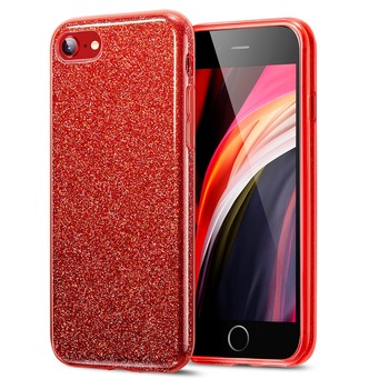Carcasa ESR iPhone SE 2020 / 8 / 7 Makeup Glitter Case, Red Carcasa ESR iPhone SE 2020 / 8 / 7 Makeup Glitter Case, Red