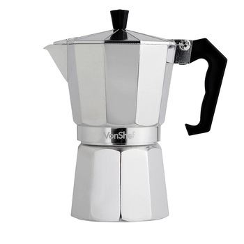 Ibric pentru cafea Espresso Italiana VonShef 1000140, 6 Cupe, Cafea Moka Ibric pentru cafea Espresso Italiana VonShef 1000140, 6 Cupe, Cafea Moka
